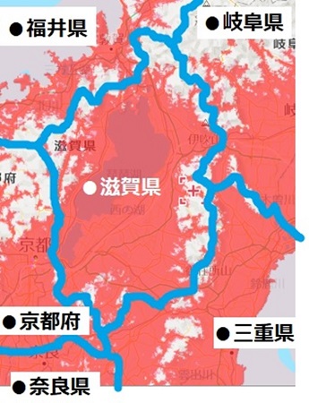 滋賀県のエリアマップ