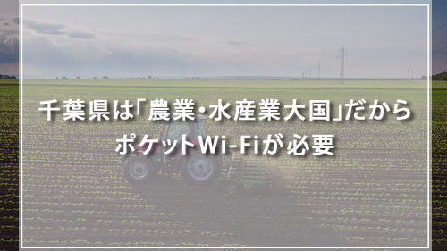 千葉県は「農業・水産業大国」だからポケットWi-Fiが必要
