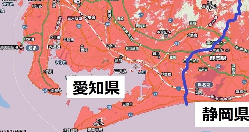 愛知県南部のエリアマップ