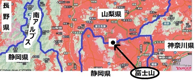 静岡県北部のエリアマップ