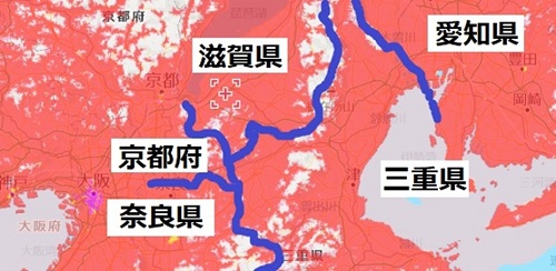 三重県北部のWi-Fiのエリアマップ
