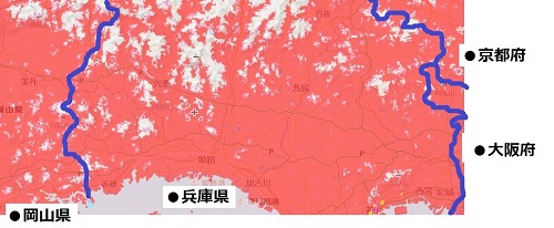 兵庫県中部のエリアマップ