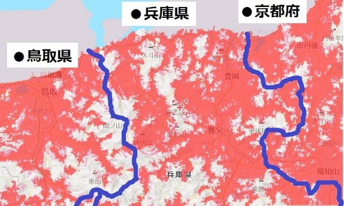 兵庫県北部のエリアマップ
