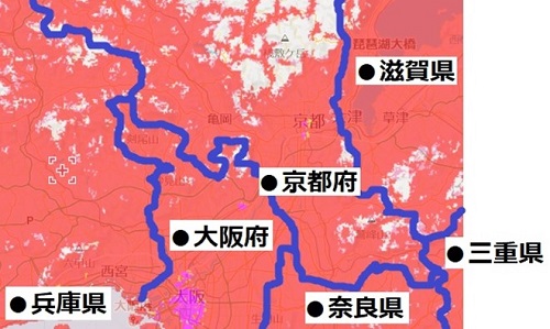 京都府南部のエリアマップ