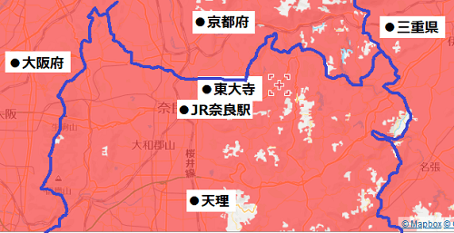奈良北部エリアマップ