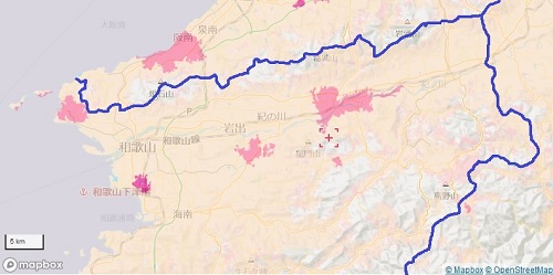 和歌山県北部のエリアマップ
